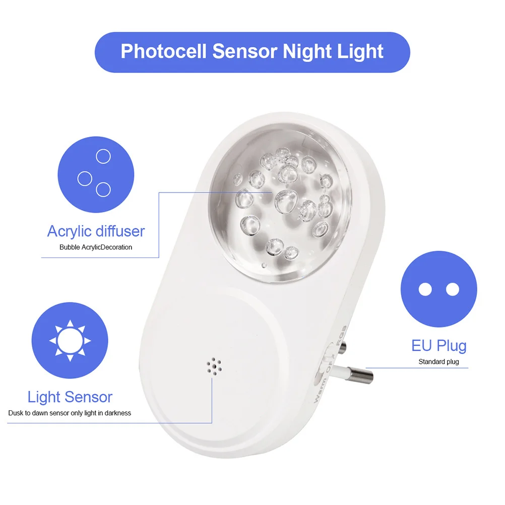 

2Pcs Light Control Small Night Lights Plug-in LED Automatic Sensor Night Light for Bedroom Bathroom Hallway Stairs Home Safety