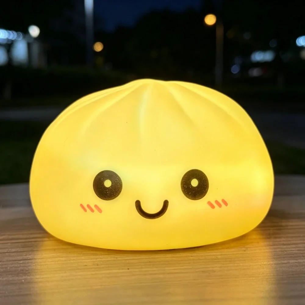 Leuchtender Bubble-Spitting-Steamed-Bun-Stressball: Realistisches Lebensmittel-Design, Ästhetisches Büro-Schreibtisch-Deko-Spielzeug zur Stresslinderung – Detail 19