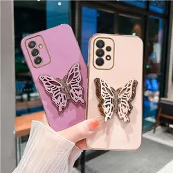 A 32 Luksusowe etui na telefon z motylkowym poszyciem na telefon Samsung Galaxy A32 A22 A33 A51 A52 A52S A53 A71 A72 A73 4G 5G Stand Cover