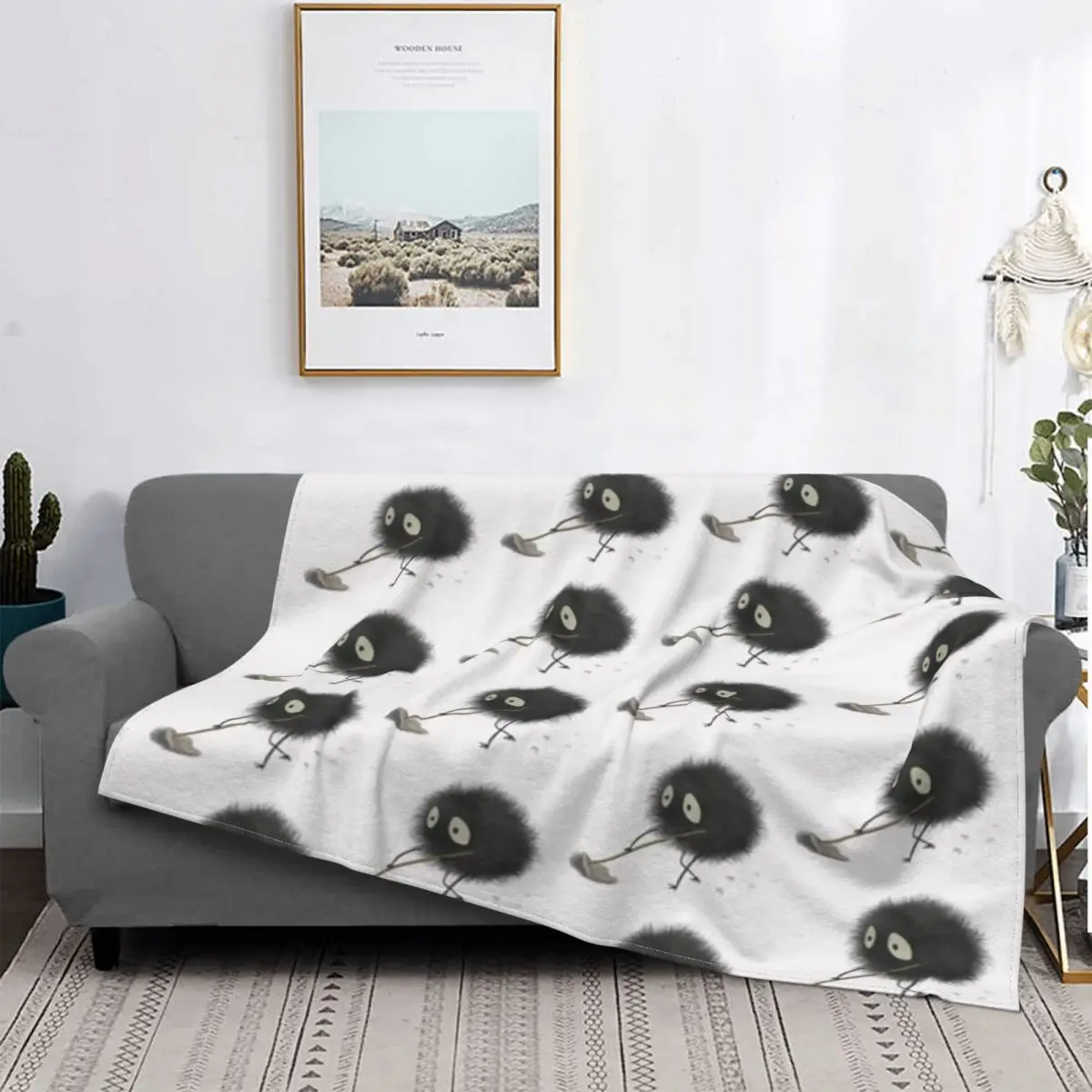 Susuwatari - Cute Soot Sprite An Ultra-Soft Micro Fleece Blanket