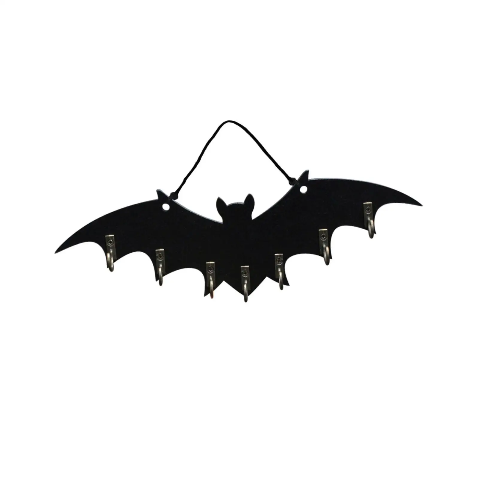 Bat Design Wall Key Holder Wood Key Rack Key Hooks for Wall for Home Entryway Halloween Decor