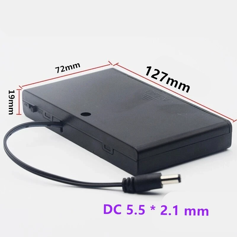 12v 8-aa-battery Storage Box Plastic 1.5v Battery Box With On/off Switch And Lid Dc Cable Power Box A2