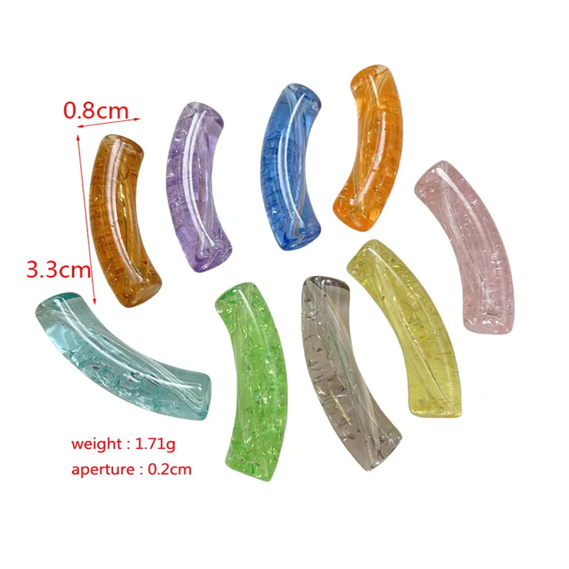 10pcs 8*33mm 9 Color Classic Perforated Elbow Bracelet Connector DIY Jewelry Supplies Men And Women Lovers Acrylic Accessories