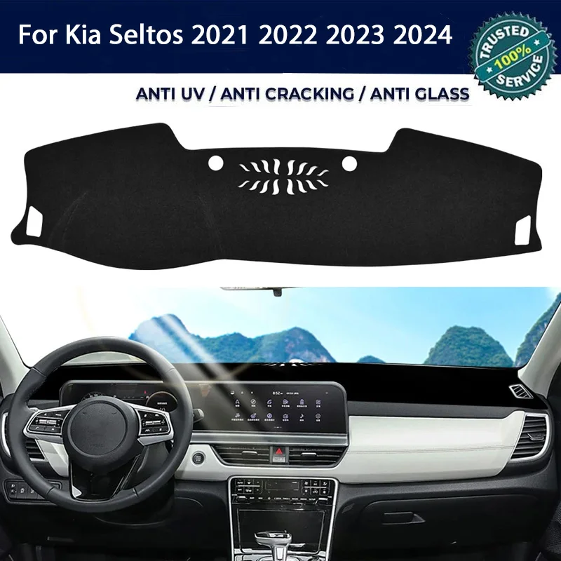 

Custom Anti-UV Dashboard Cover Dash Mat Protector Pad For Kia Seltos 2021 2022 2023 2024 Center Console Accessories Sunshade