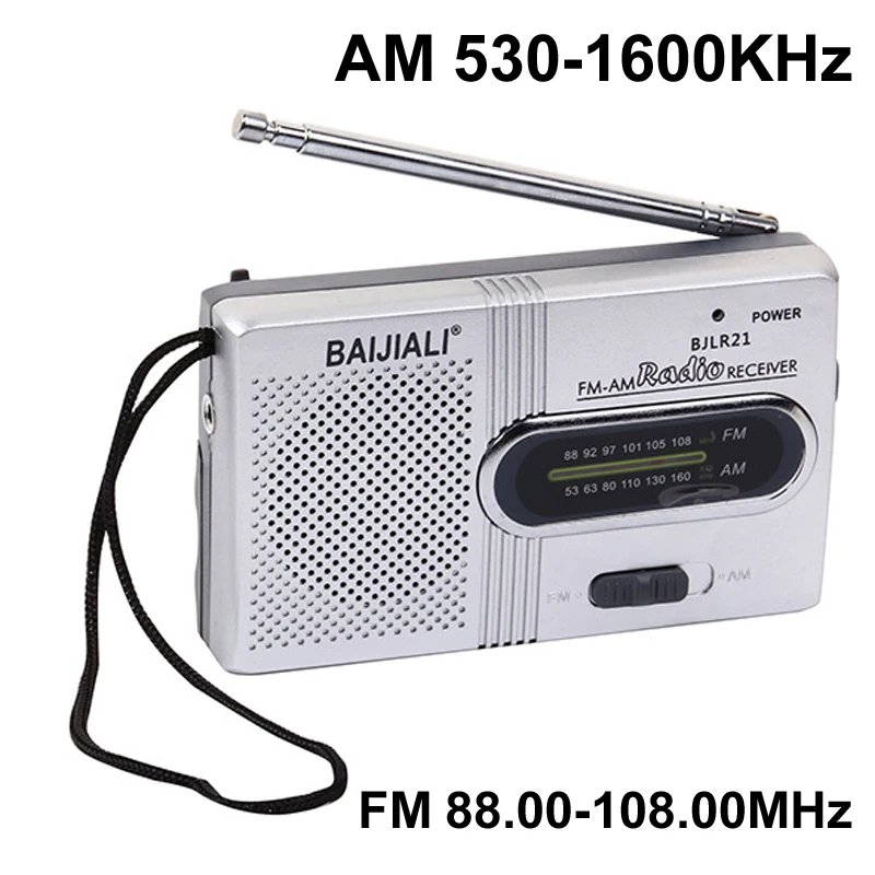 Portable Elderly Radio AM FM Full Band Built-in Speaker Battery Operated Stereo Pocket Radio Long Standby For Indoor Outdoor