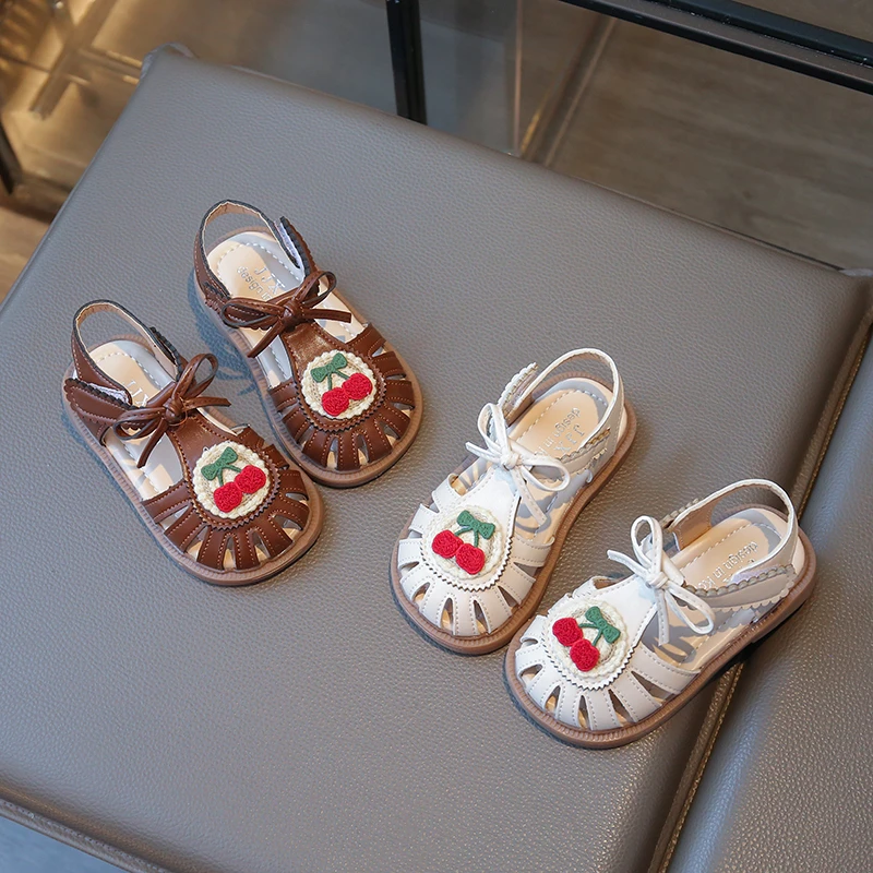 

Girls' casual mesh breathable toe toe sports sandals 2025 Summer New soft-soled mesh shoes for little boys