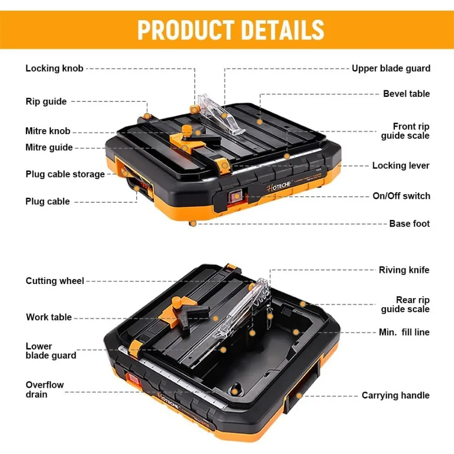 منشار بلاط مبلل محمول مقاس 41 2 بوصة مع خزان مياه مخفي لقطع البلاط والأحجار الكريمة الفعالة والدقيقة 045 في H #2