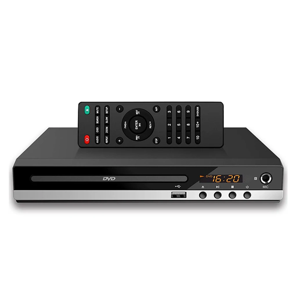 

Full HD DVD Player 1080P High Definition CD/ DVD/ VCD/ SVCD Player with AV and HD Output Microphone USB