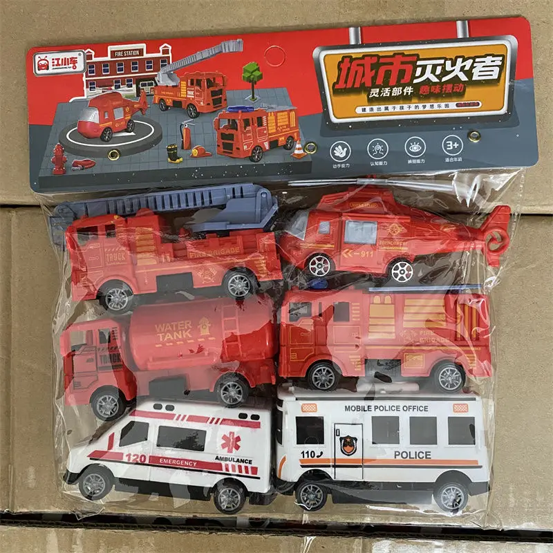 Children\'s Toy Car Fire Engine Engineering Vehicle Excavator Crane Dump Truck Mixer Truck Sanitation Vehicle