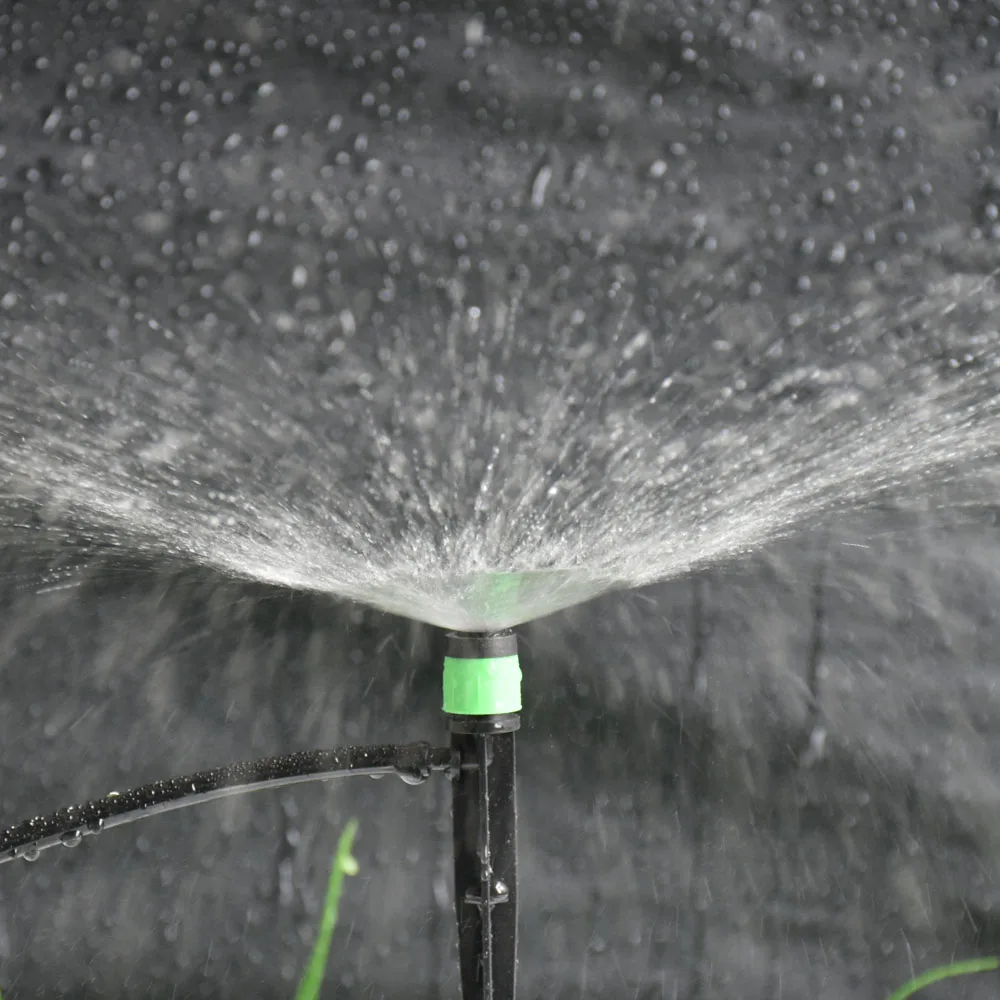 13cm Micro Water Sprinklers Plastic pile 360 Degrees Scattering Nozzle Spraying 4/7mm Hose For Flower irrigation