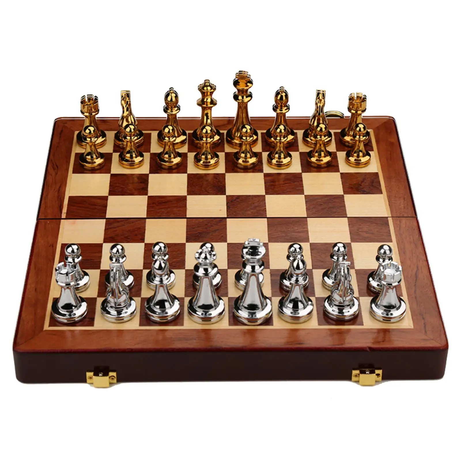 

Professional Metal Chess Set Chess Set for Adults with Metal Pieces Board Game for Home and Travel