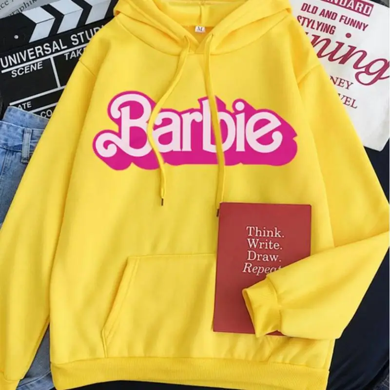 New Adult Men\'s and Women\'s Sweatshirt Hoodie Barbie Cartoon Autumn and Winter Sports Loose Comfortable Casual Top Cute Gift