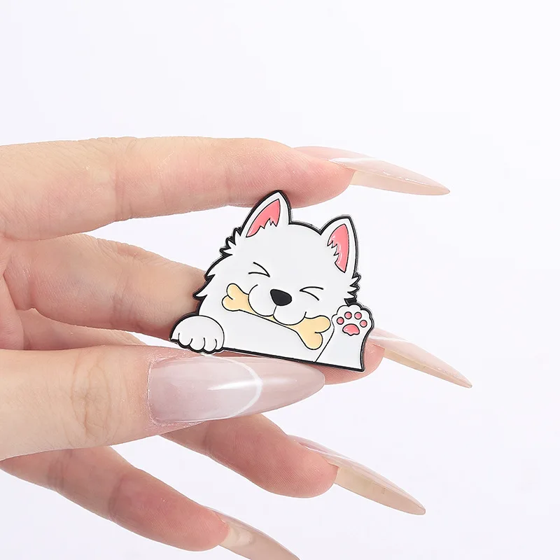 Cartoon Animal Fun Akita Dog Enamel Pins Creative animal shaped golden fur Dog Brooches Lapel Badge Jewelry Gifts for Friends view 5