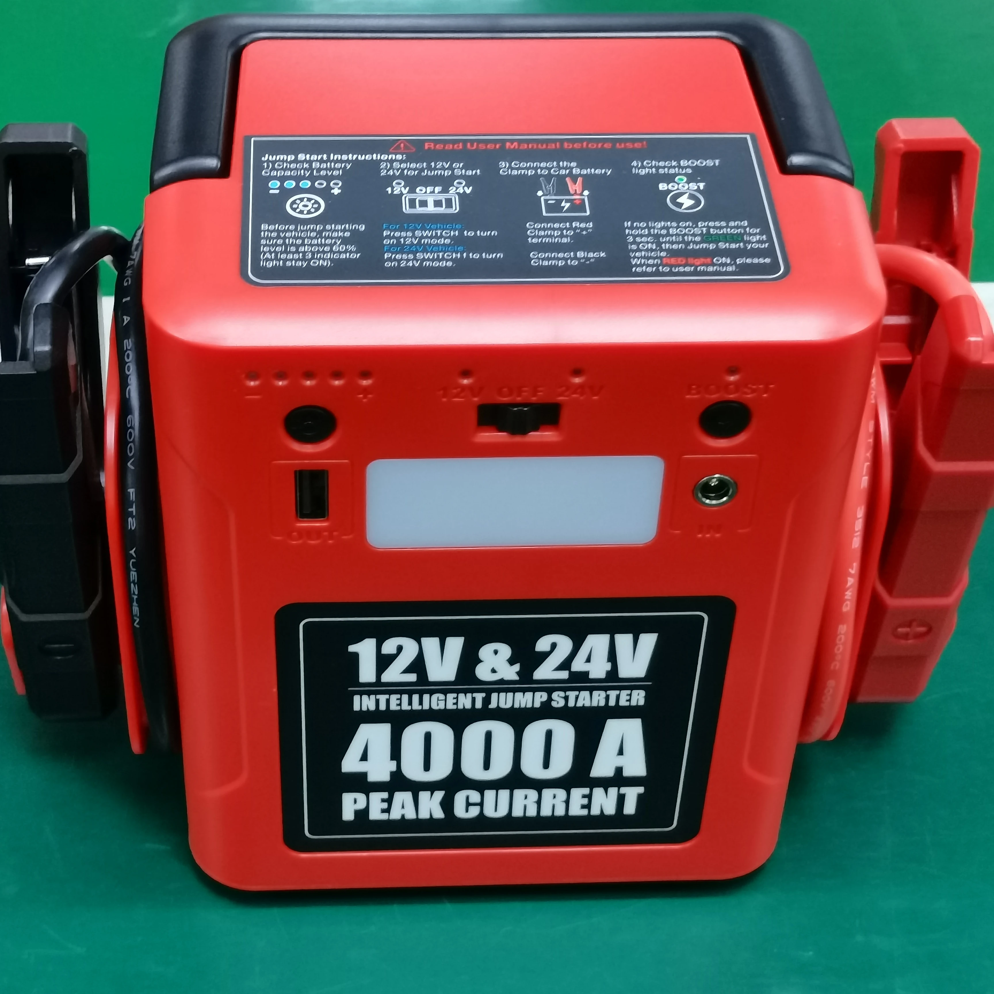 

Emergency Car Jump Starter Kit Car Battery Power Bank 12V 24V Jump Starter For Heavy Trucks High Power Car Jump Starter