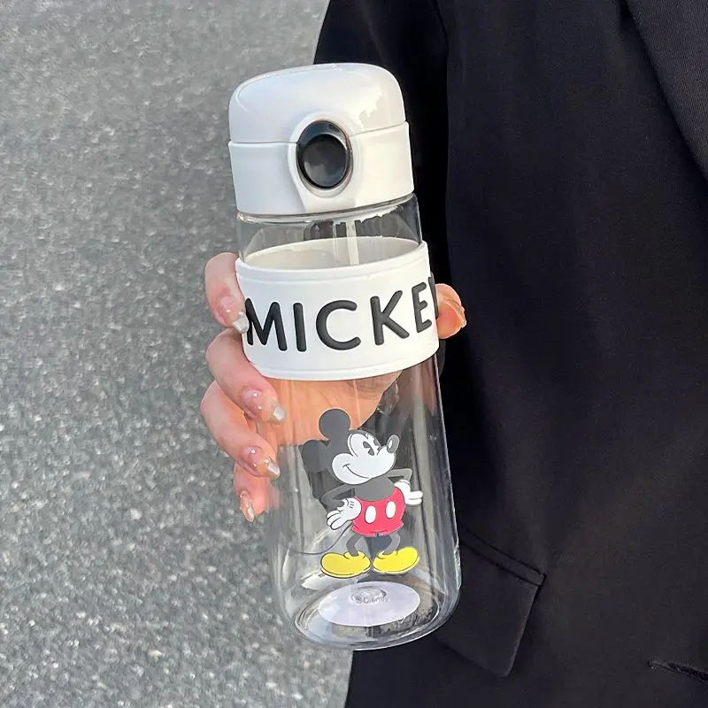 New 620ML Disney Mickey Mouse Kawaii Water Cup Children Student Lotso Cute Cartoon Gym Water Bottle Kitchen Drinkware Supplies