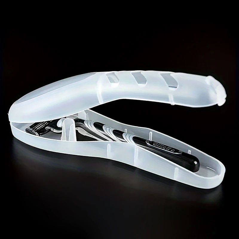 Travel Portable Razor Storage Box Transparent Plastic Shaving Machine Container Waterproof Men Manual Shaver Holder