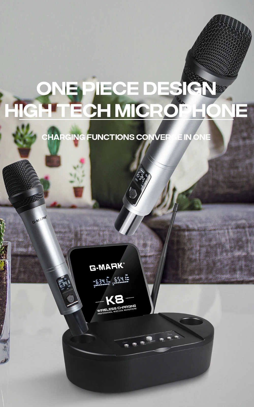 G-MARK K8 プロフェッショナル充電式 50 メートル有効距離デュアル