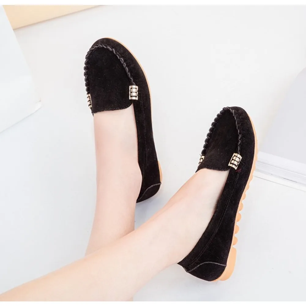 

Spring Autumn Classic Round Head Flat Shoes Anti slip Casual Shallow Mouth Comfortable Women's Walking Shoes Daily Casual Shoes