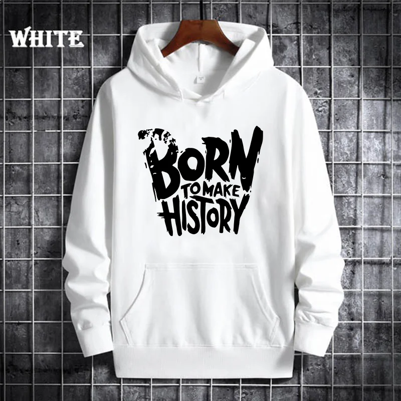 Born Tomake History 프린트 후드티 캐주얼 힙합 스트리트웨어 귀여운 여성용 스포츠 풀오버