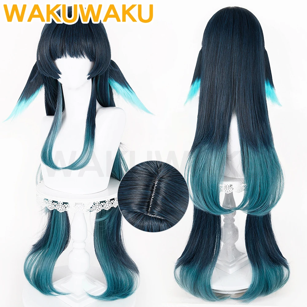 Celaeno Perücke Game Genshin Impact WakuWaku Damen Langes Haar Celaeno Linnea Hitzebeständige Cosplay-Perücke mit Perückenkappe