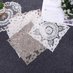 12PCS Lace Coffee Table Placemat Vase Cushion Kettle Pad Nordic Embroidery Lace Tablecloth Runner Napkin Handkerchief