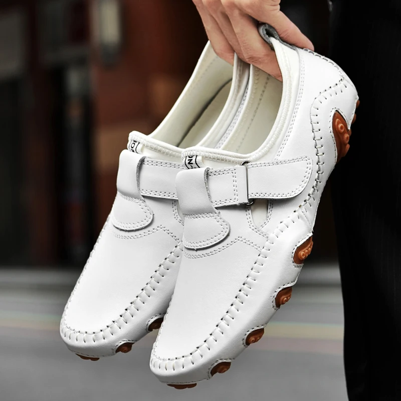Italian New Brand Soft Sole Loafers Leather Slip on Casual Driver Shoes Male Brown Man Mocasines Hombre Breathable Male Footwear