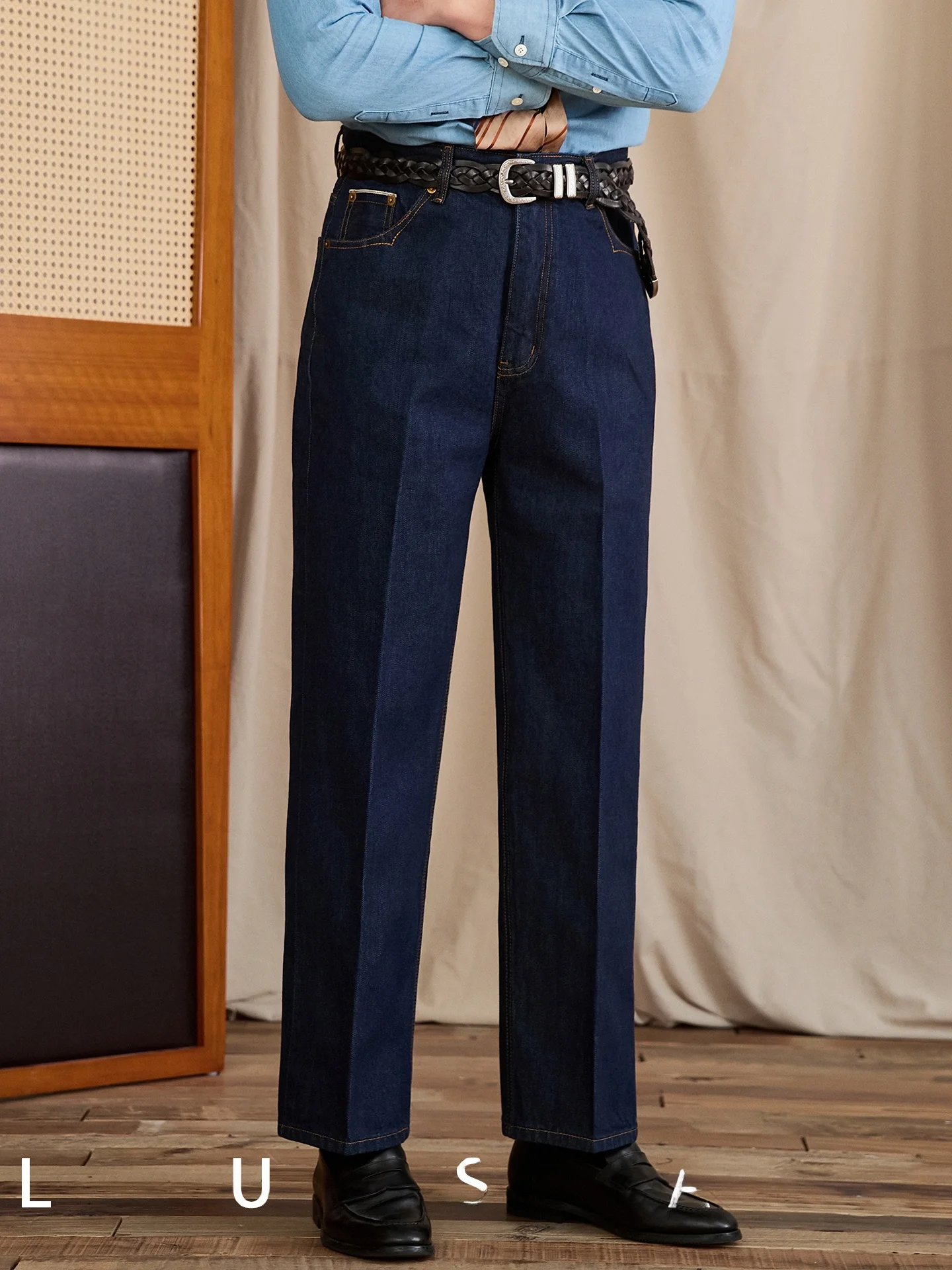 

High Waist Straight Leg Original Jeans Casual Loose Fit Men's Denim Jeans Faionable Straight Cut Cotton Blend Casual Wear