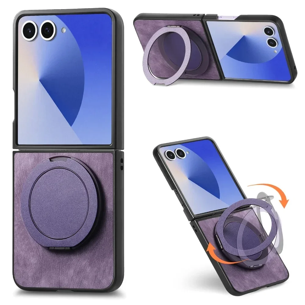 

360° Rotating Invisible Kickstand Magnetic Cover Phone Case For Samsung Galaxy Z Flip 7 6 5 4 3 Flip7 Flip6 Flip5 Flip4 Flip3 5G