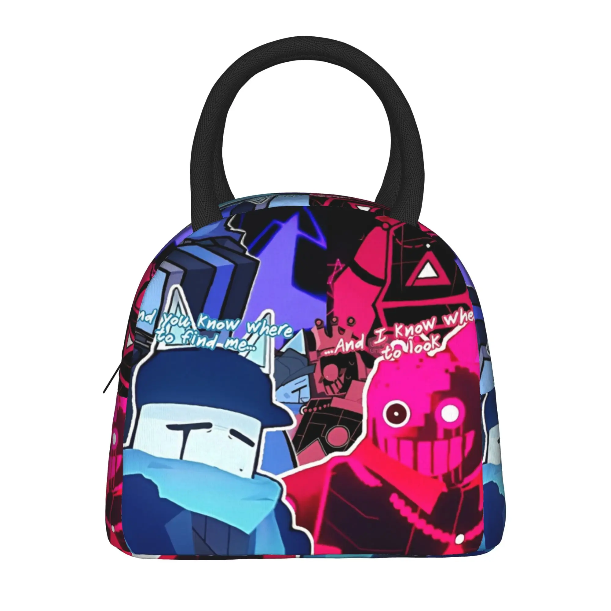 Cube and Blixer Video Game Insulated Lunch Bags for Men Women  Food Bags Reusable Thermal Cooler Lunch Boxes For School Office