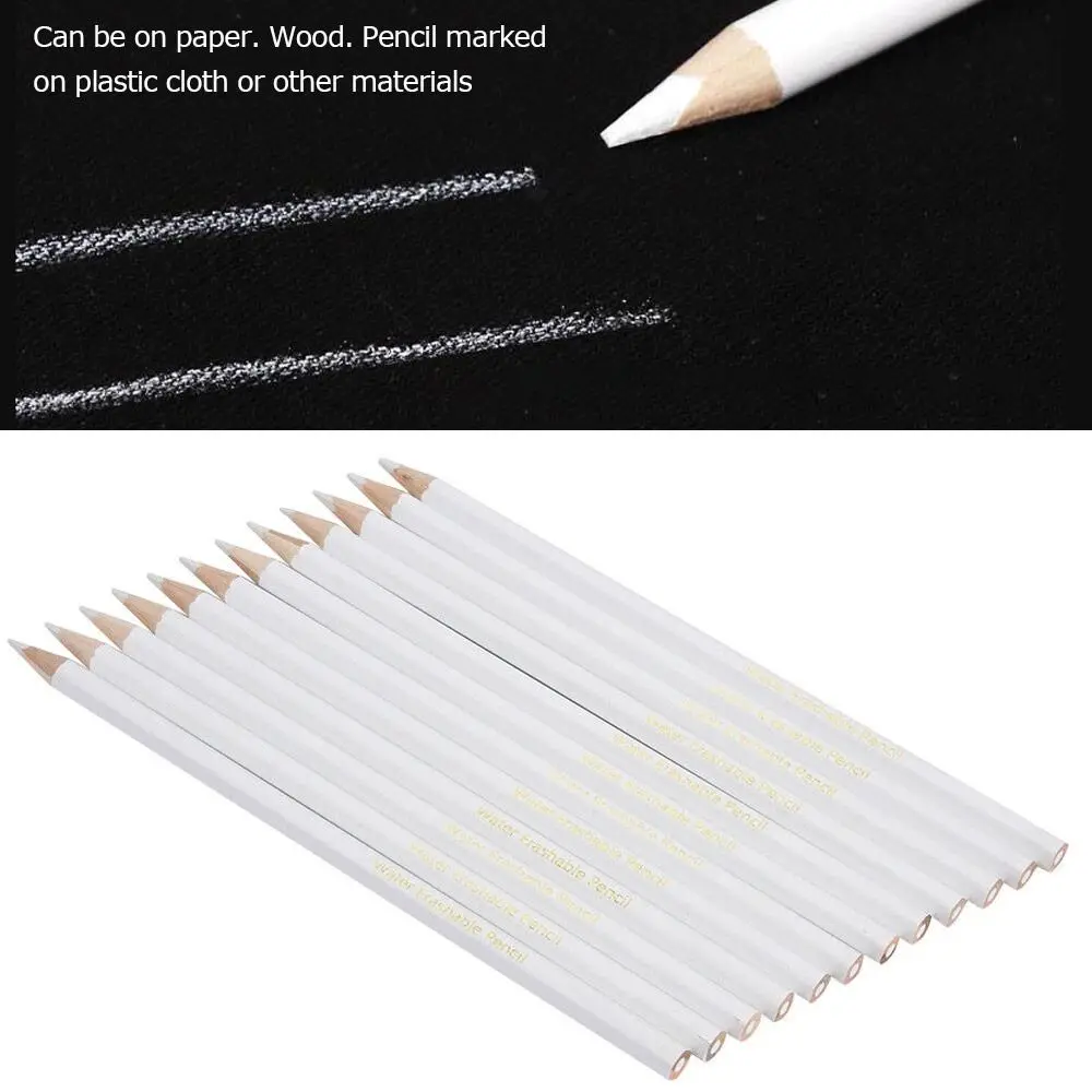 12Pcs Water Soluble Pencil White/Blue Marking Pen Plastic Metal Fabric Art Sewing Clothing Pen