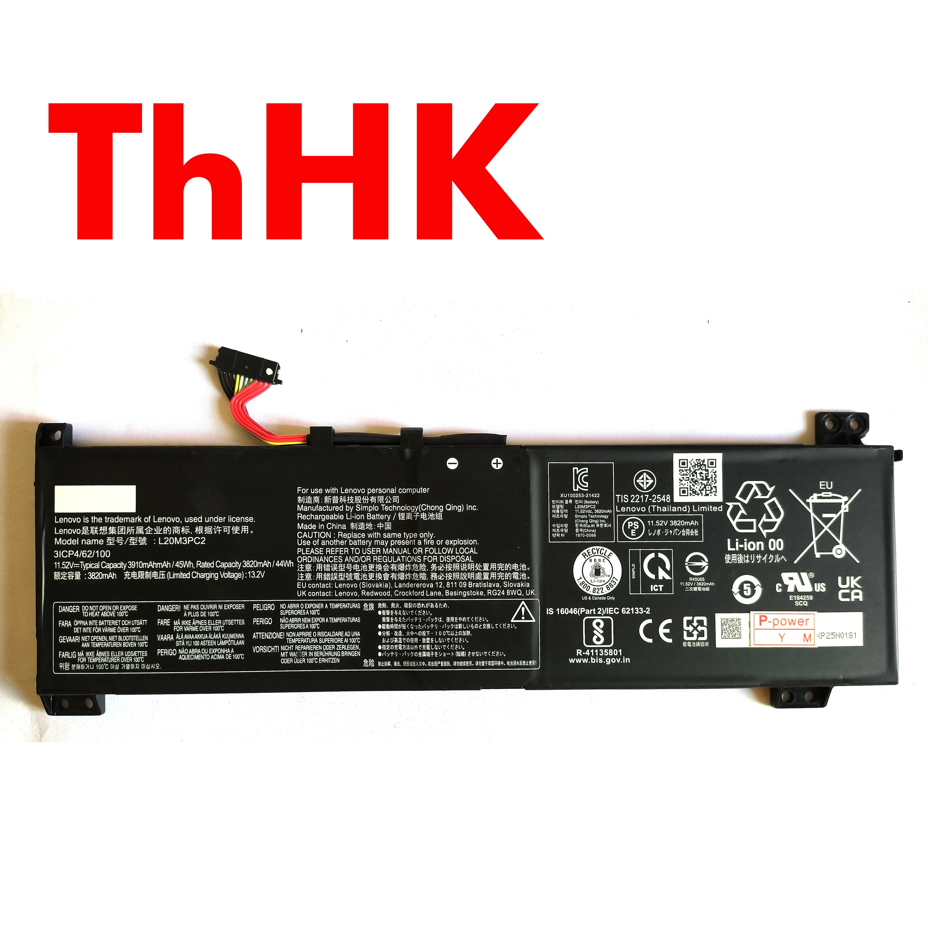Genuine Original 45Wh L20C3PC2 L20D3PC2 L20L3PC2 L20M3PC2 Battery For Lenovo Ideapad Gaming 3i 3-15ACH6 3-15IHU6 L360-15