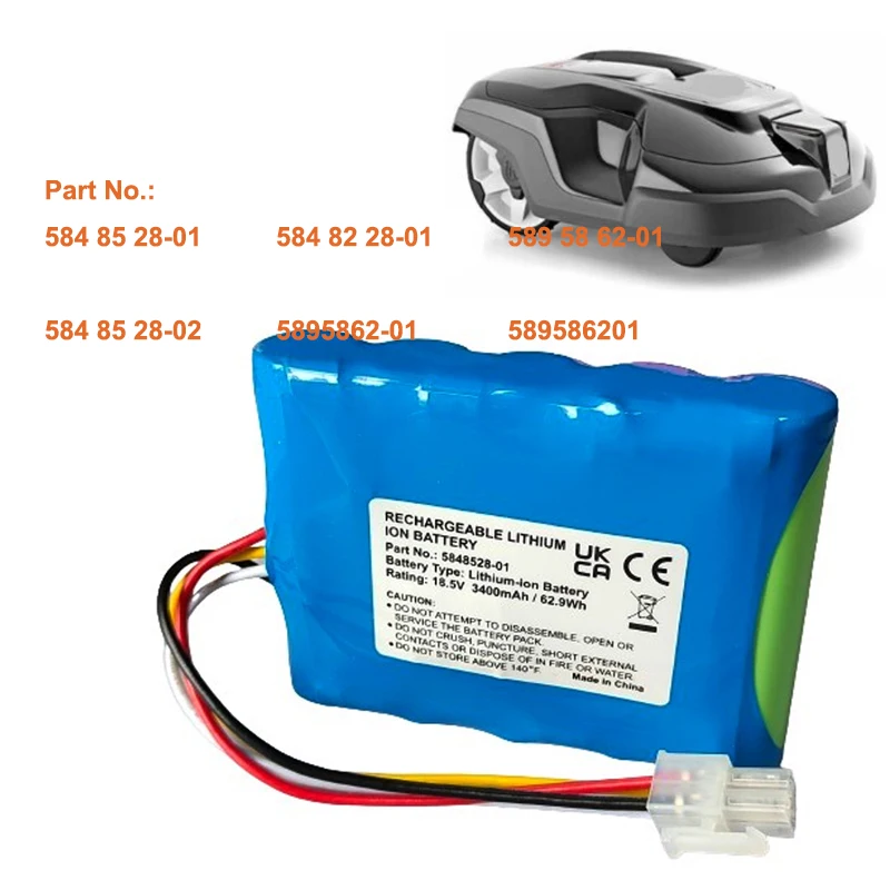 Replacment AM315x 589586201 Battery 3400mAh for Husqvarna Smart Automower 310 315 315X 430X Sileno Plus Lawnmower