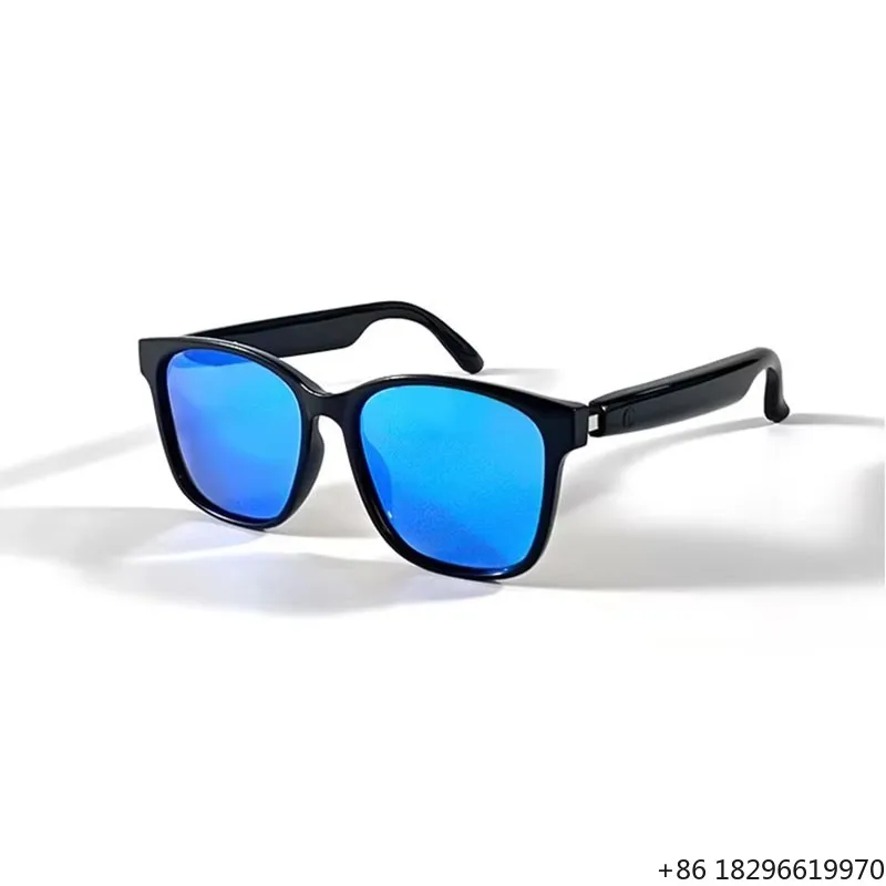 AI Smart Audio Glasses Voice Assistant Navigation HD Music Call Headset Polarized Lenses Anti-Blue Light Touch-Based IPX-5