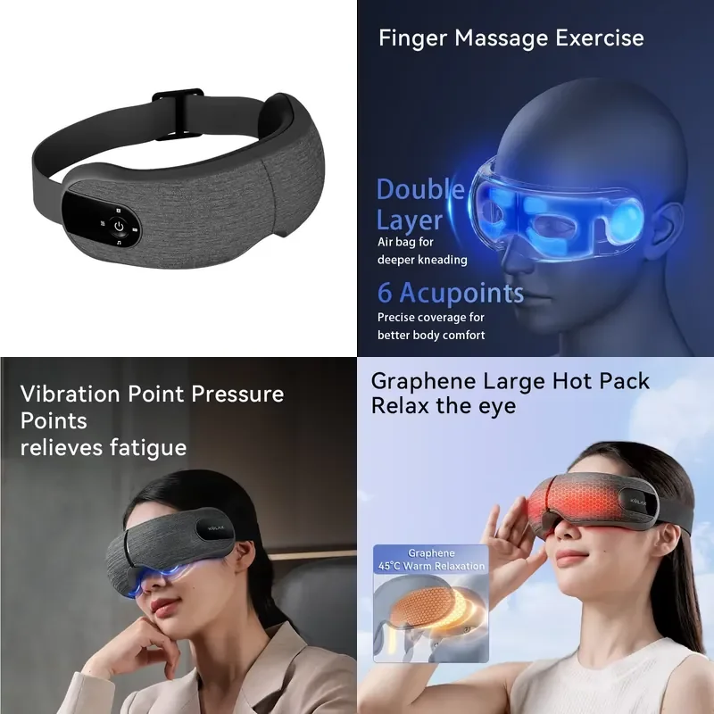 Best-selling product of 2026, wireless 3D Bluetooth music massage blindfold with graphene heating function 1