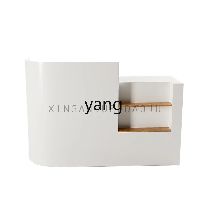 CX  curved clothing store bar checkout page simple modern beauty salon small front desk table
