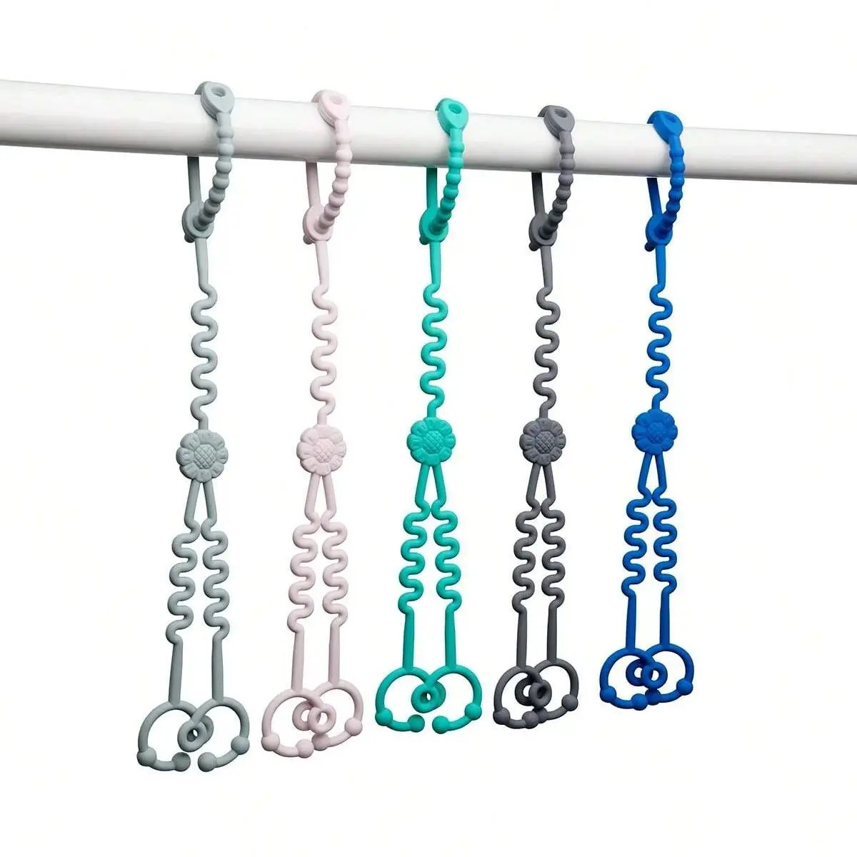 Silicone Toy Safety Straps Food Grade Teething Tether for Stroller High Chair Anti-Drop Leash for Infant