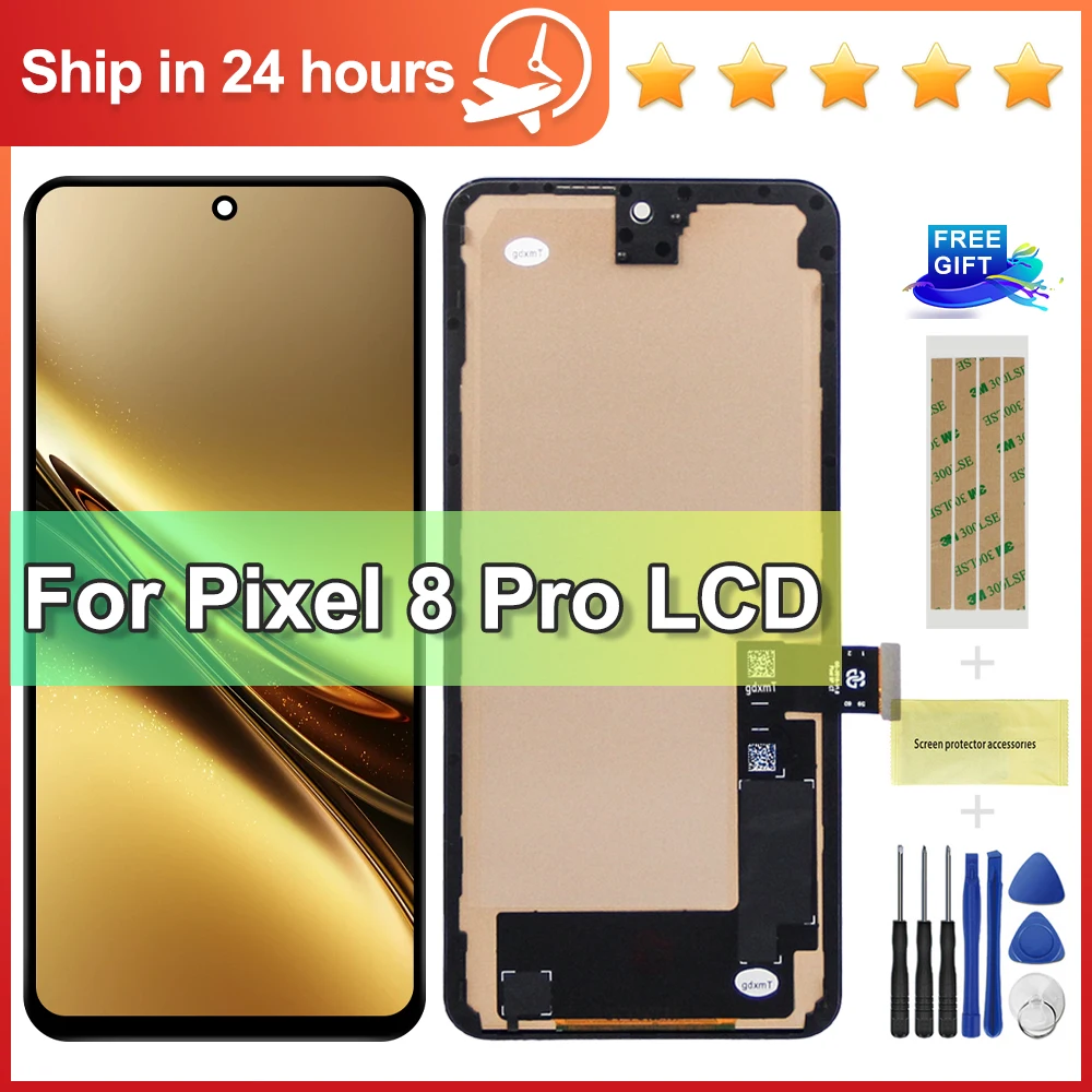 google-pixel-8-pro-tftディスプレイlcdタッチスクリーンデジタイザー交換用、gc3ve-g1mnwモデル対応