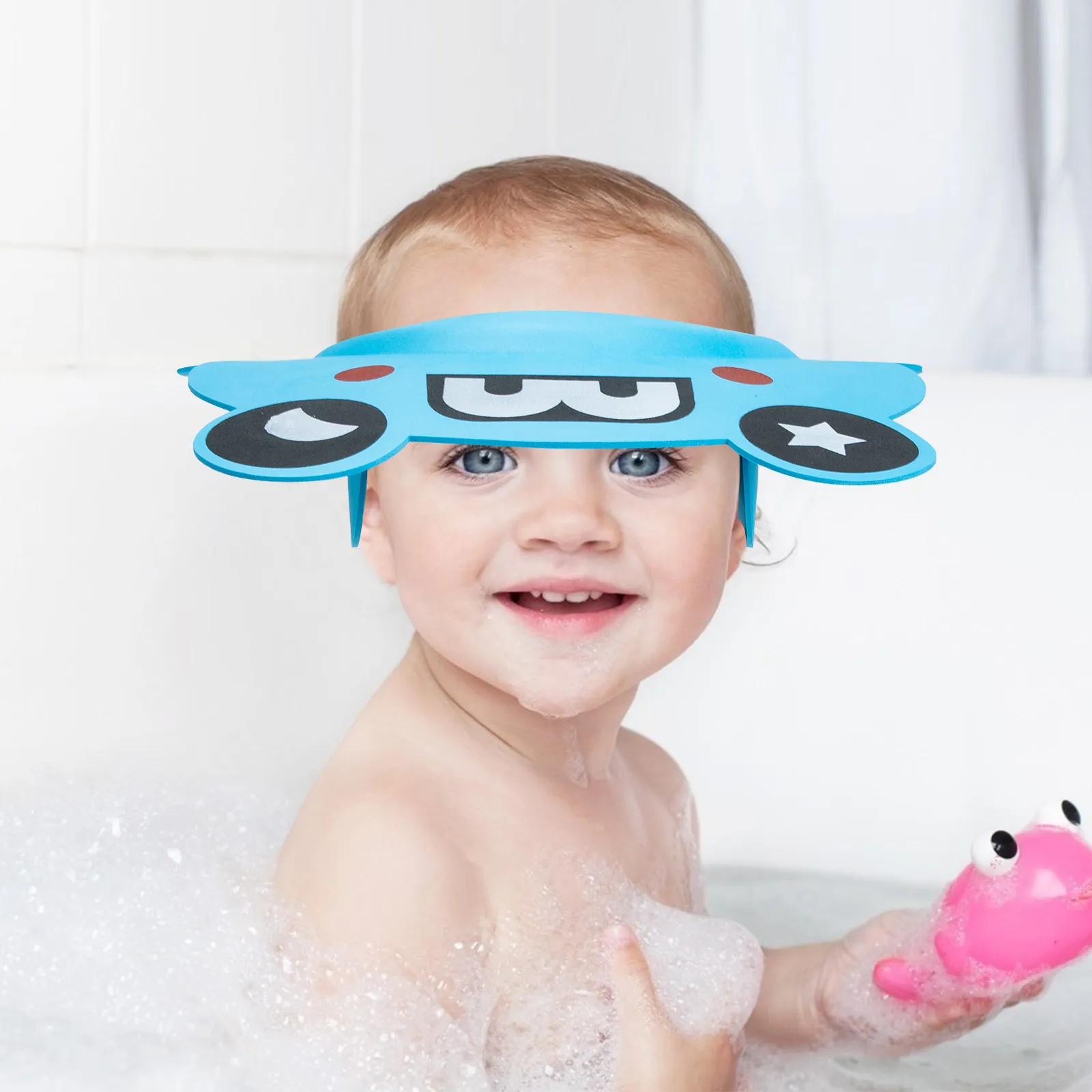 

2Pcs Premium Waterproof Baby Bath Hat Flexible Lightweight Shower Cap for Infants Shampooing Hair Washing Toddler Bath Hat Baby