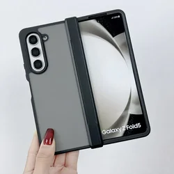 For Samsung Galaxy Z Fold 7 6 5 4 Case Matte Skin Friendly Transparent Hinge Folding Shockproof Protective Cover Accessories