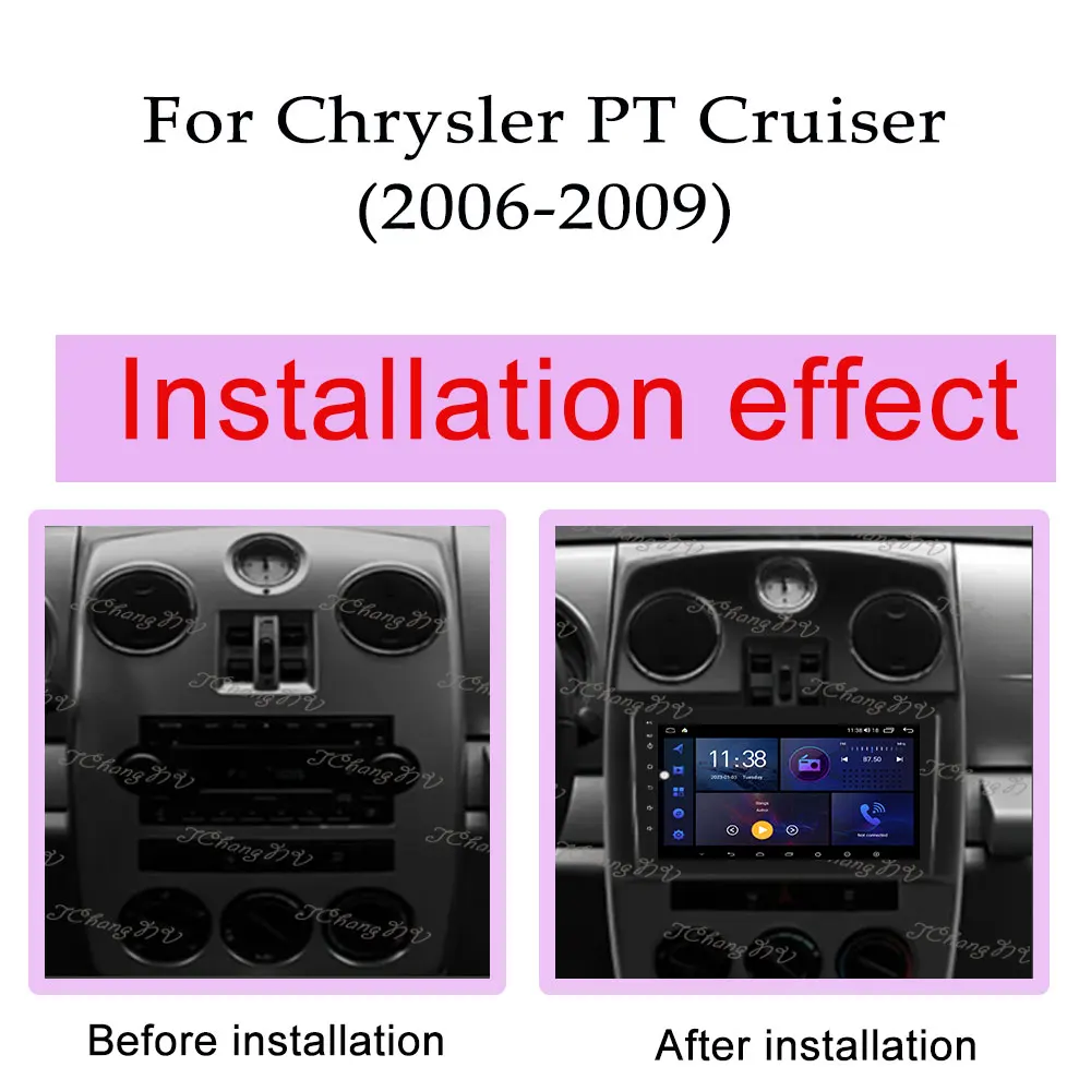 شاشة مقسمة لكرايسلر بي تي كروزر 2006 - 2009 راديو السيارة فيديو مشغل وسائط متعددة HD شاشة CarPlay نظام تحديد المواقع والملاحة DSP ستيريو #2