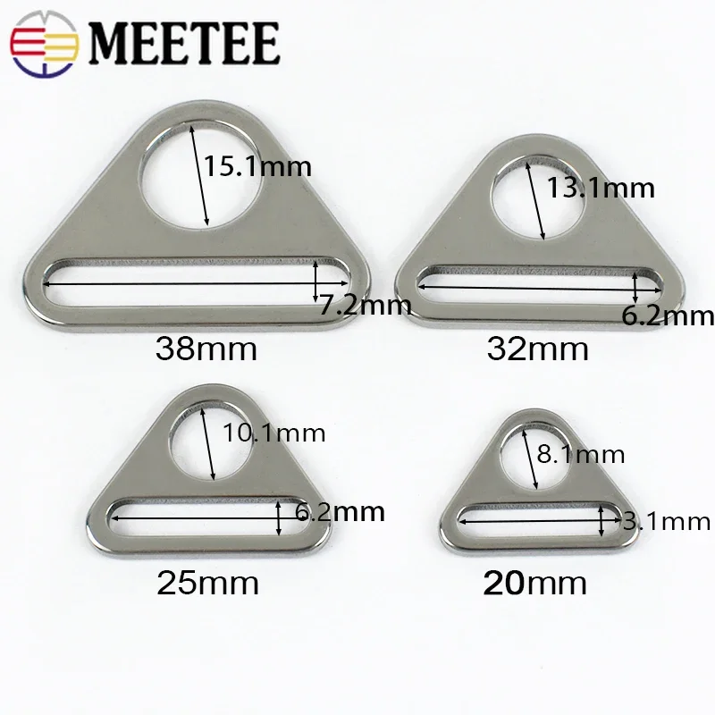 10/20Pcs 20-38mm Stainless Steel Buckles Metal Adjuster Rings for Bag Strap Bra Belt Anti Skid Hook