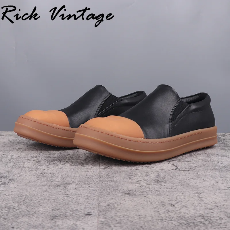 Rick Vintage Real Leather Loafers Low Tops Women's Shoes Platform Walking Shoes Brand Sneakers Men's Fashion Plus Size