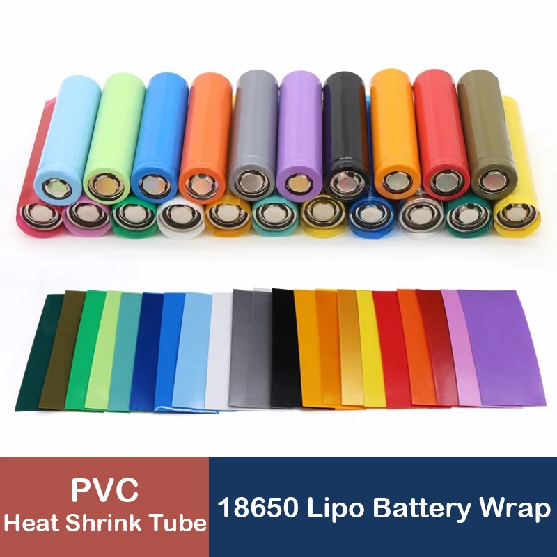 

20/500pcs 18650 Battery Film Tape PVC Heat Shrink Tube Precut Shrinkable Sleeve Tubing Protect Pipe Cover for Batteries Wrap