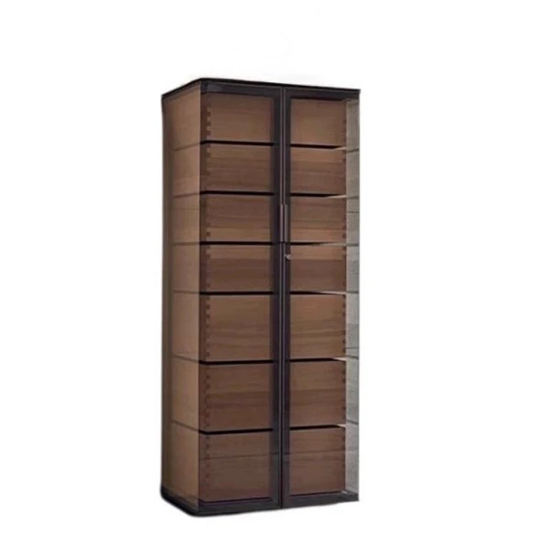 LMM1 Italian minimalist seven-chest cabinet bedroom door modern tempered glass drawer storage cabinet