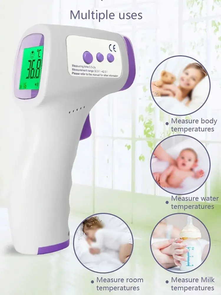 Forehead Digital Thermometer Non-Contact Infrared Medical Thermometer Body Temperature Fever for Baby Adults