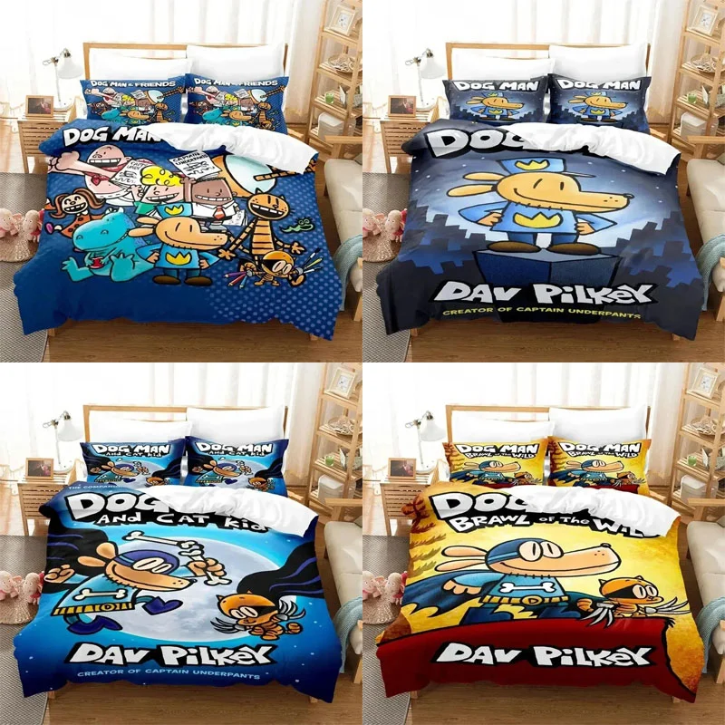 

Dogman Bedding Set Anime Harajuku Printed Bedding Cartoon Duvet Cover Pillowcase Quilt Cover Set Oversized Kids Bed Linen Gift