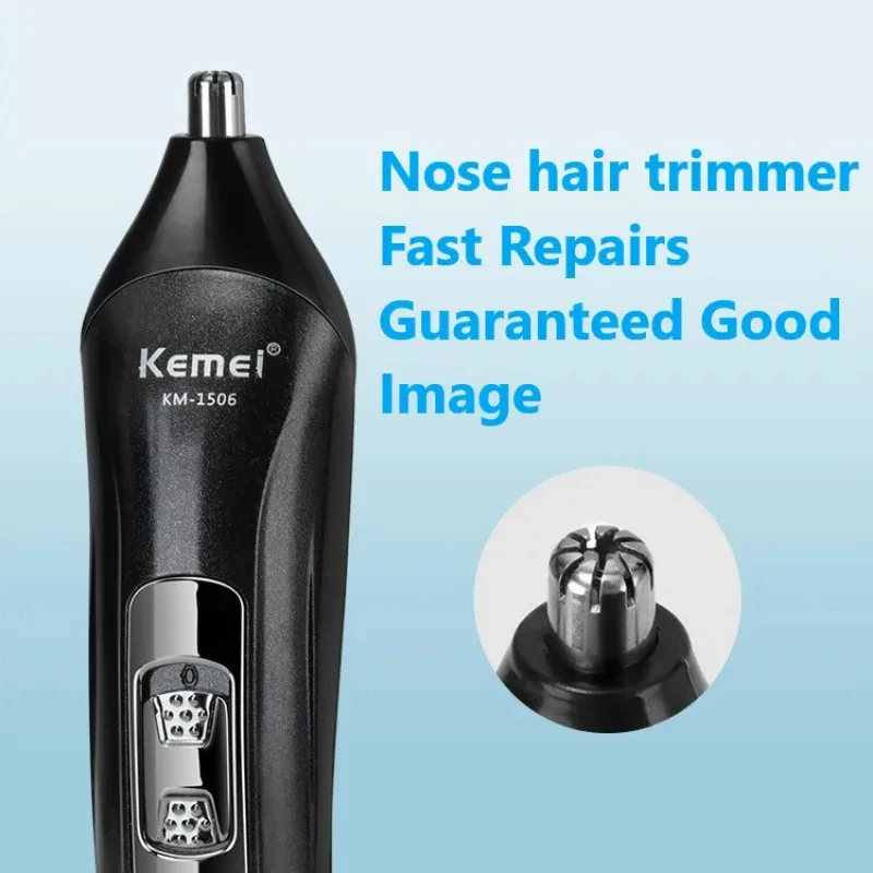 Kemei KM-1506 3 in 1 전기 면도기, USB 충전 헤어 트리머, 전기 충전식 코 전문 면도기 크기 비교