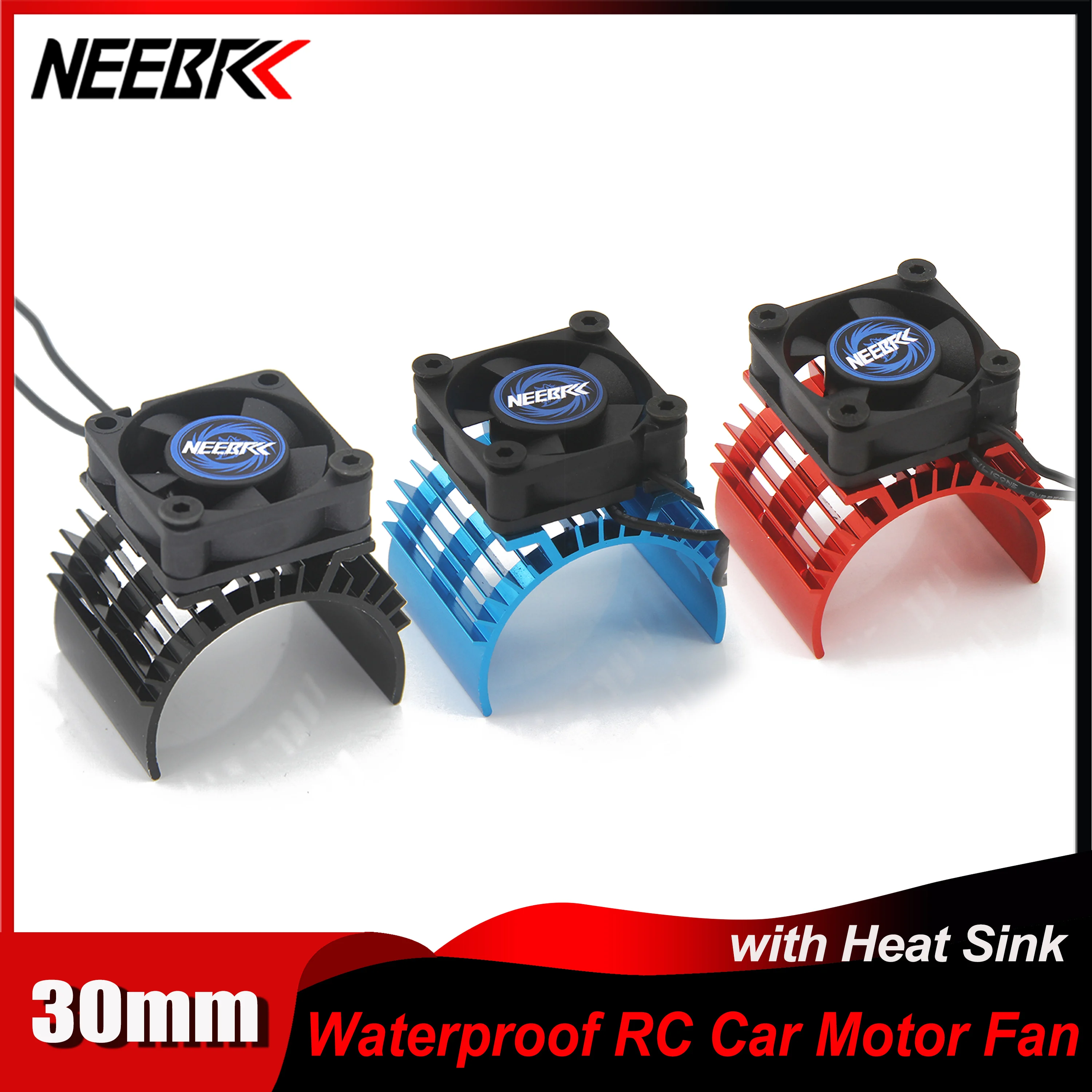 

NEEBRC 30mm RC Motor Cooling Fan Dual Ball Bearings 5V-12V 25000RPM Rapid Wind w/ Heatsink Holder for 3650 3660 Brushless Motor