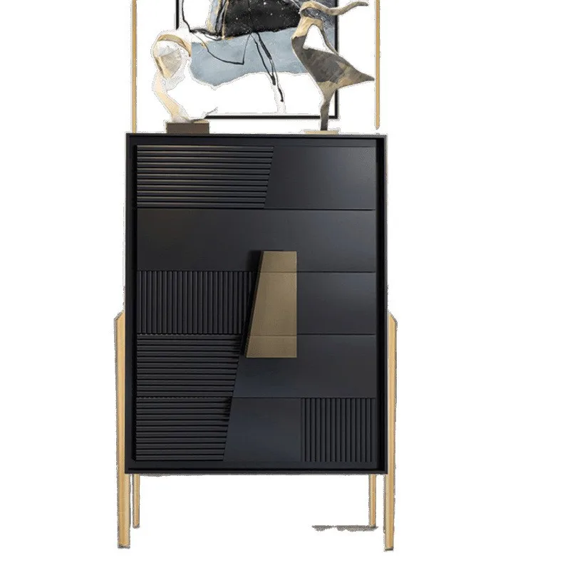 

New Italian light luxury chest of drawers modern simple villa living room storage cabinet bedroom locker solid wood drawer
