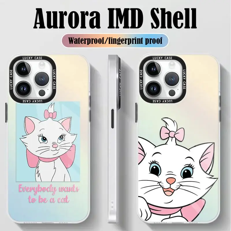 White-furred Kitten Marie Cat Phone Case for Redmi Note 12 11 Pro Plus 10 9 9S 8 12C 9A 9C POCO X3 NFC Iridescent Funda